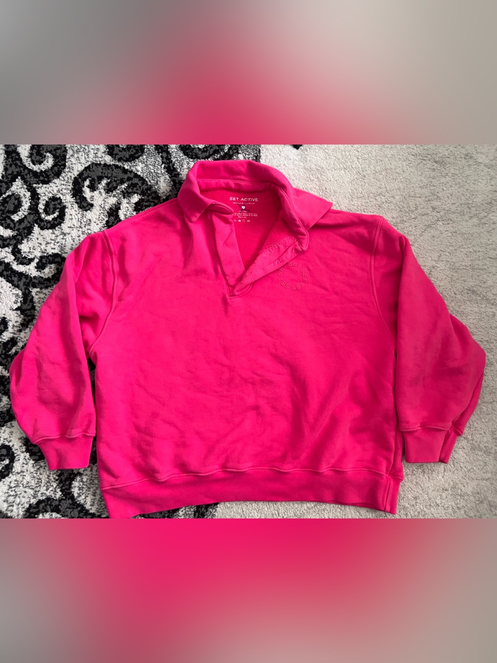 SET ACTIVE Collared Crewneck Magenta Pink Women’s Size Small